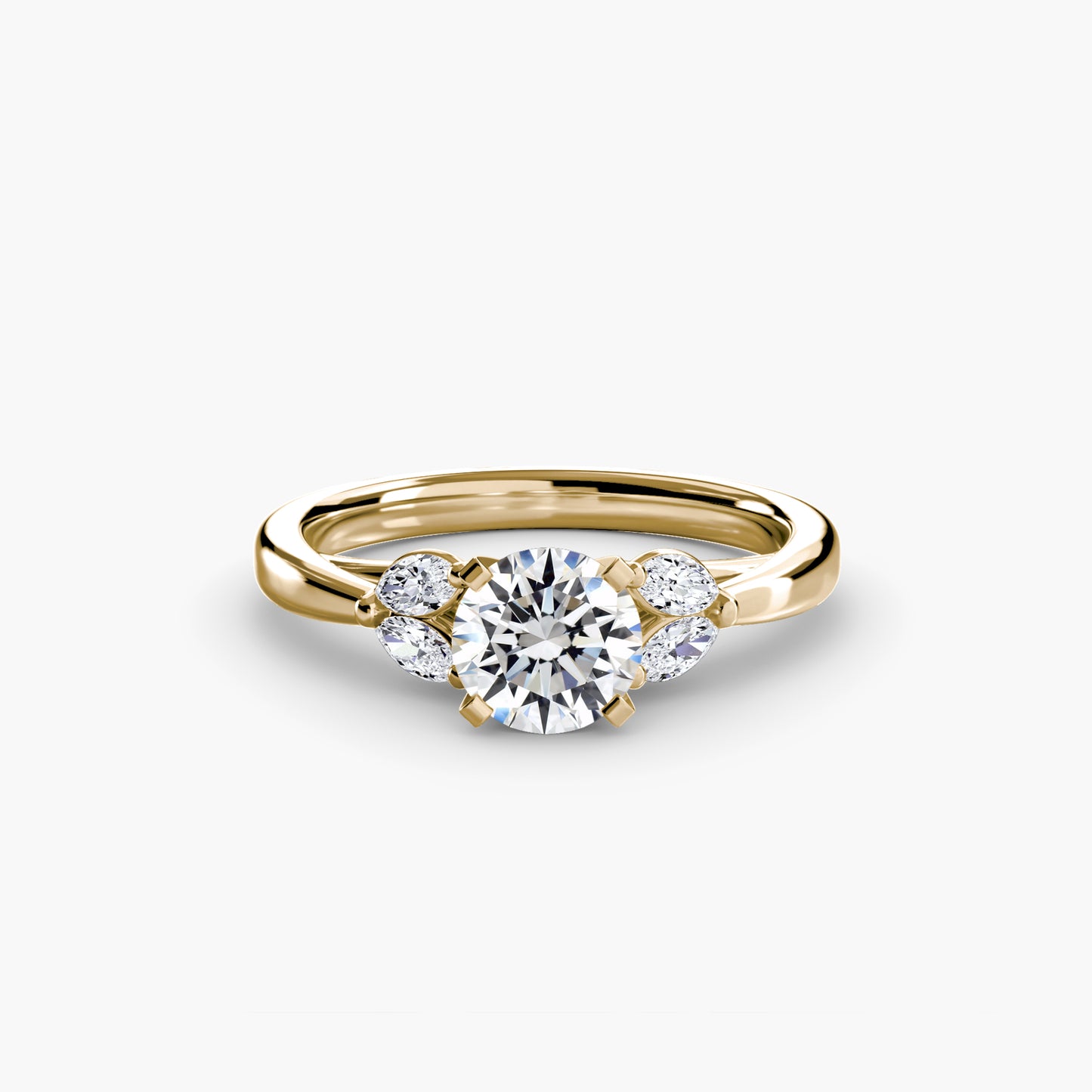 The "Kaia" Solitaire with Double Marquise Accents