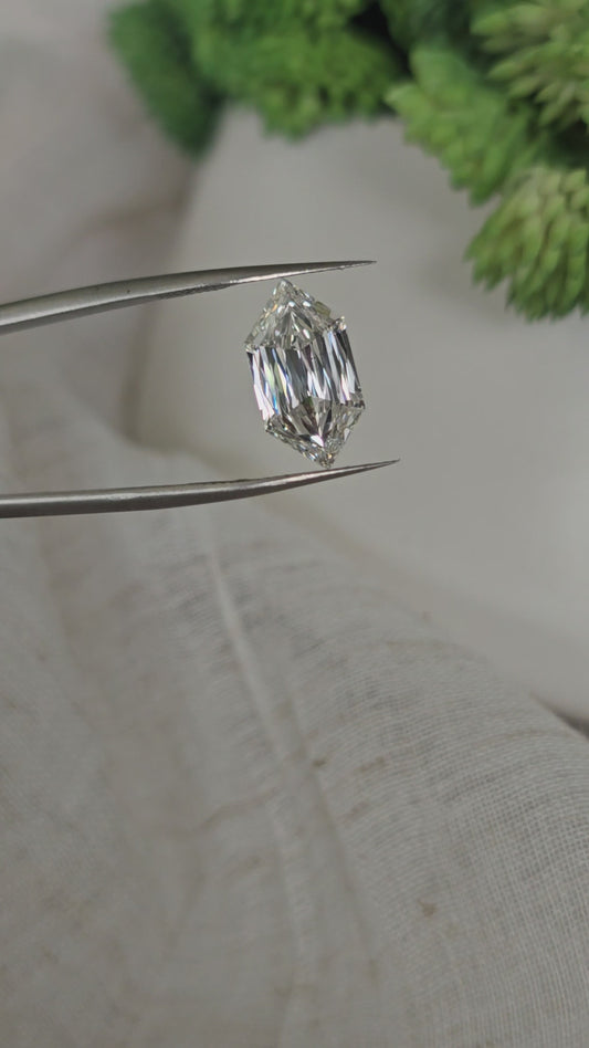 Loose 3.54 ct F/VS1 Crisscut Hexagon Lab Diamond - IGI Certified