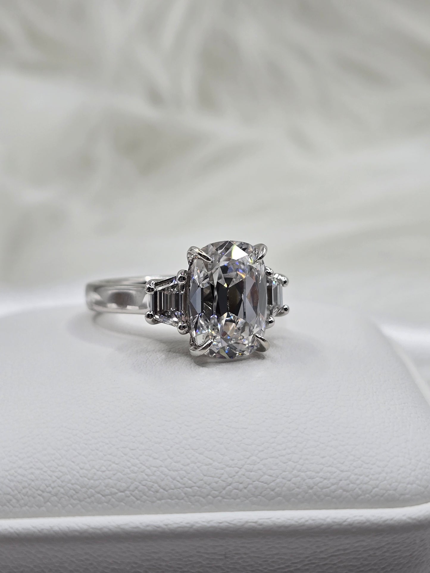 The "Liora" 14K 3-Stone Custom Design Engagement Ring (Center Stone Separate)