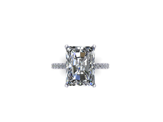 The "Mariah" Custom Platinum Pavé Reverse Halo Lab Diamond Engagement Ring (Setting Only)
