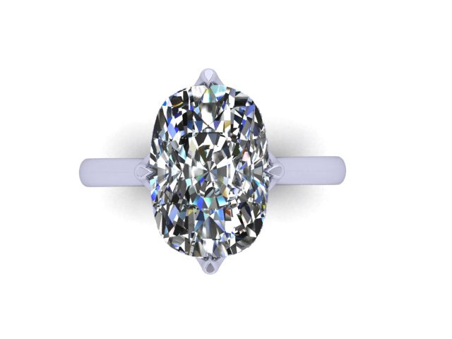 The "Nadia" 14K Custom Setting w/ Euro Shank, Lotus Prongs, and Peekaboo Halo (Setting Only)