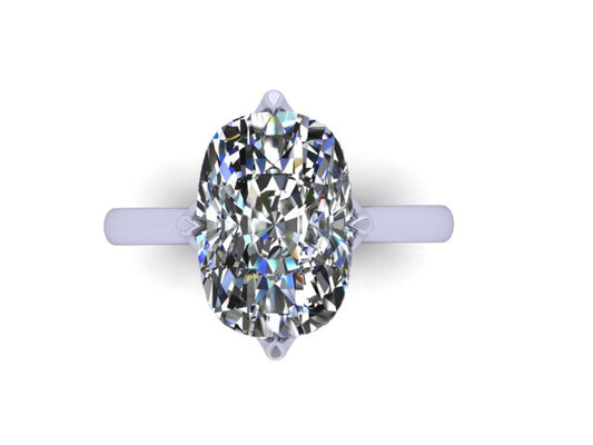 The "Nadia" 14K Custom Setting w/ Euro Shank, Lotus Prongs, and Peekaboo Halo (Setting Only)