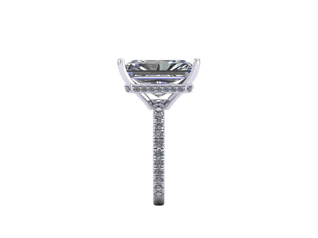 The "Mariah" Custom Platinum Pavé Reverse Halo Lab Diamond Engagement Ring (Setting Only)