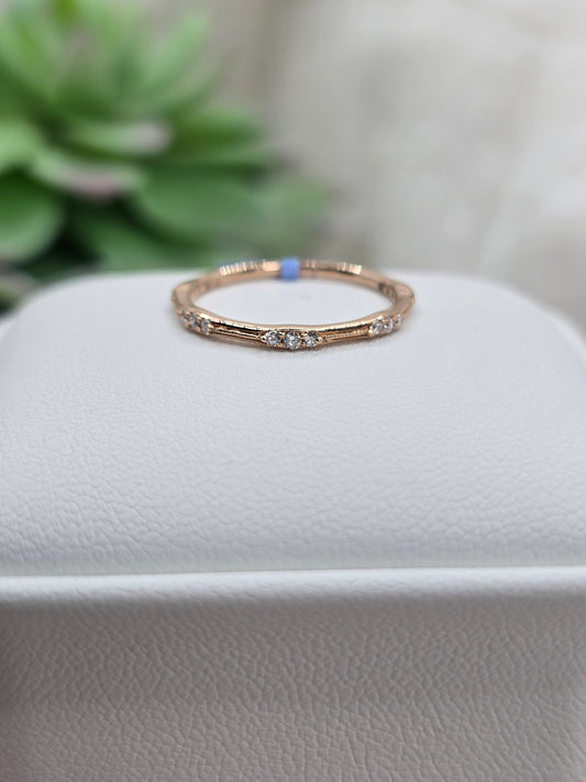 14K Rose Gold Lab Diamond Ring - Size 7