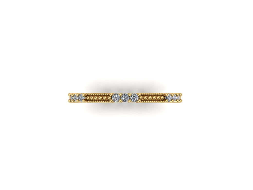 10K The "Stack" Ring with Trilogy Lab Diamonds/Milgrain - Starts at $1175