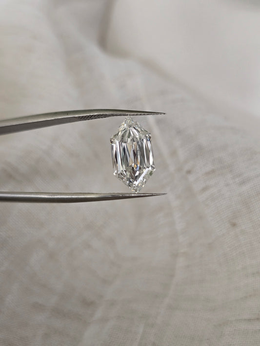 Loose 3.54 ct F/VS1 Crisscut Hexagon Lab Diamond - IGI Certified