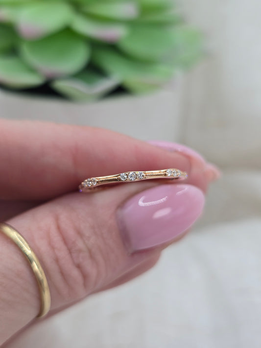 14K Rose Gold Lab Diamond Ring - Size 7