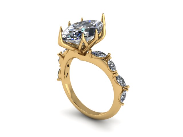 The "Amara" 14K Custom Design Engagement Ring (Setting Only)