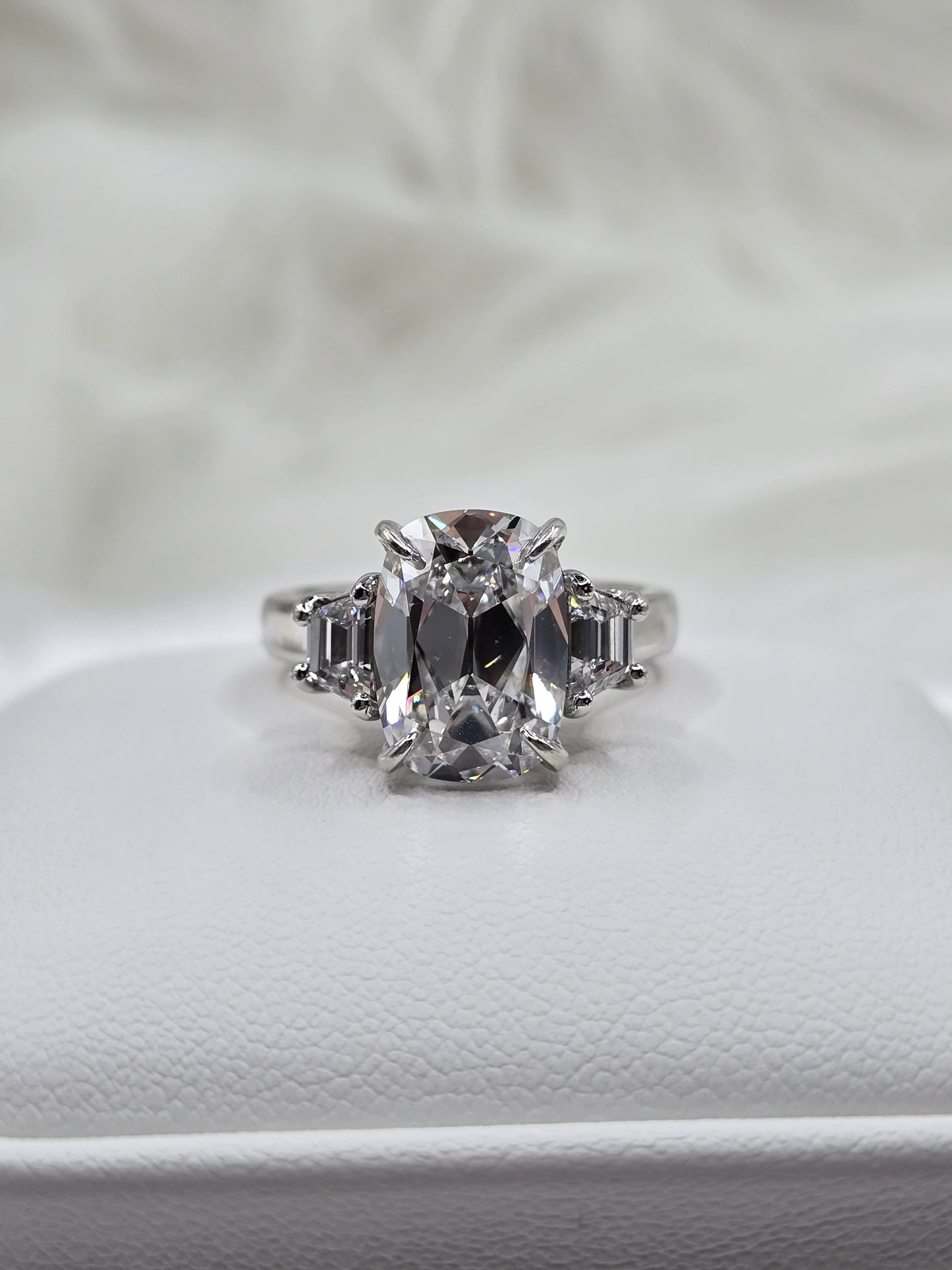 The "Liora" 14K 3-Stone Custom Design Engagement Ring (Center Stone Separate)