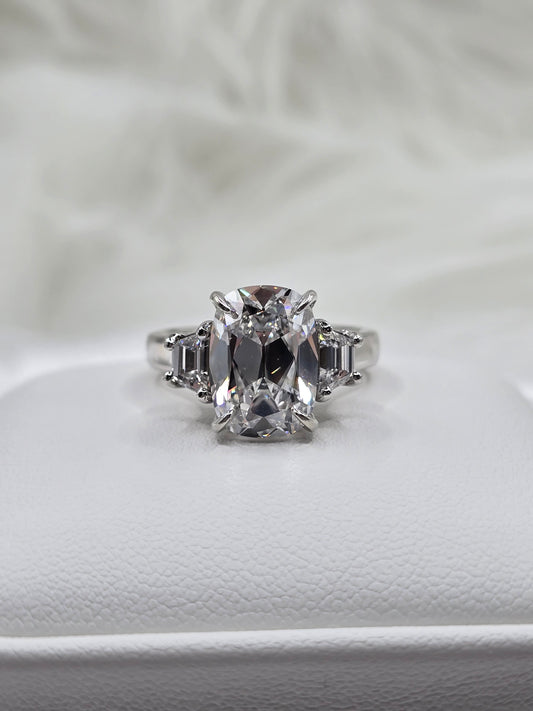 The "Liora" 14K 3-Stone Custom Design Engagement Ring (Center Stone Separate)