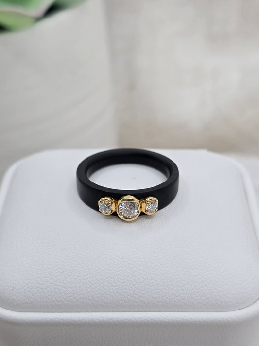 Titanium and Lab Diamond Ring