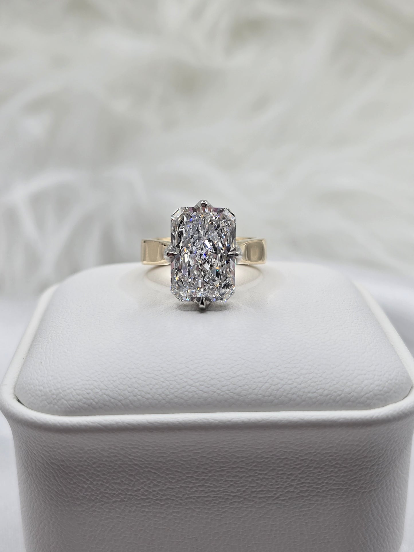 The "Nadia" 14K Custom Setting w/ Euro Shank, Lotus Prongs, and Peekaboo Halo (Setting Only)