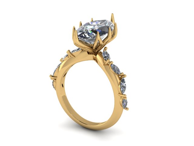 The "Amara" 14K Custom Design Engagement Ring (Setting Only)