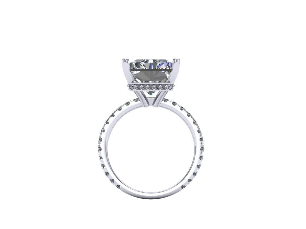 The "Mariah" Custom Platinum Pavé Reverse Halo Lab Diamond Engagement Ring (Setting Only)