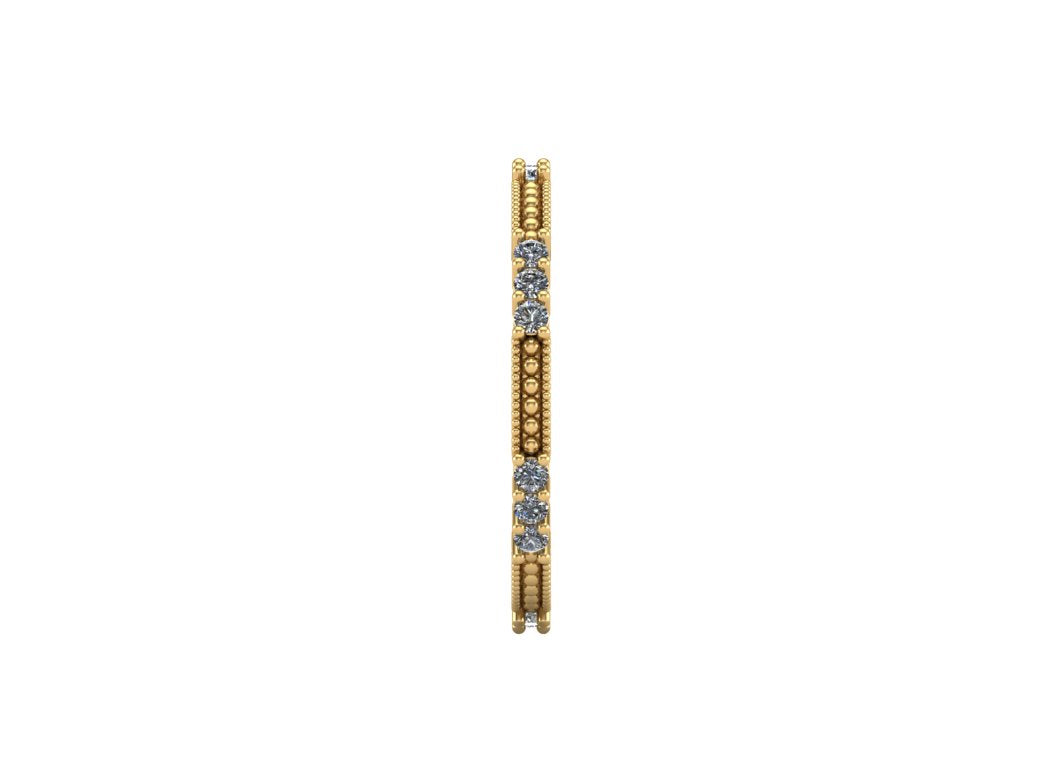 10K The "Stack" Ring with Trilogy Lab Diamonds/Milgrain - Starts at $1175
